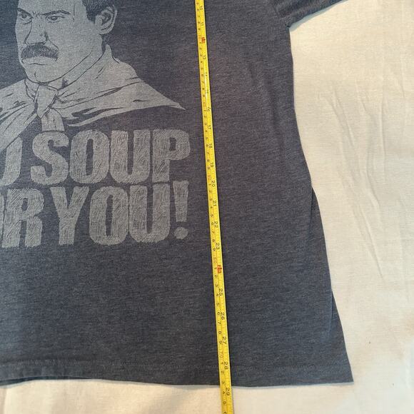 Seinfeld Soup Nazi Graphic T Shirt Men's XL Short Sleeve Vtg Distressed Charcoal - Picture 4 of 7